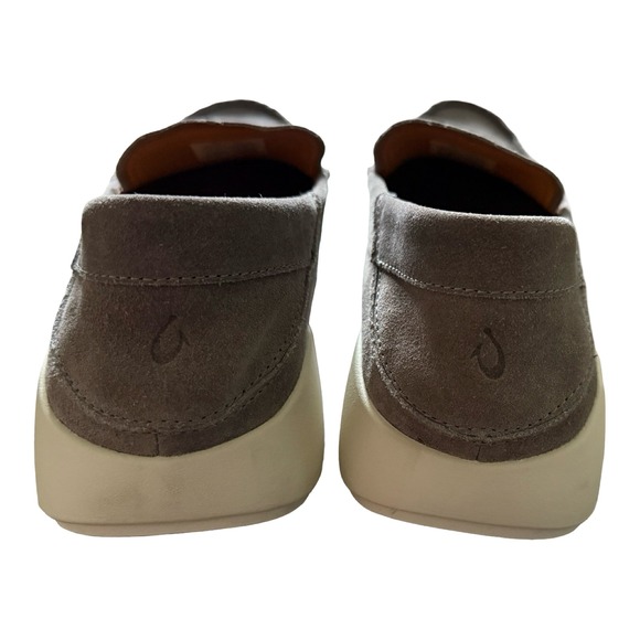 Olukai Men\'s KA\'A LOAFER Mens Grey Suede Slip On Loafers Drop In Heel Shoes‎ NEW main image 7